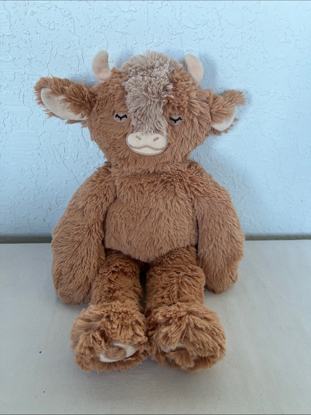 Plush Highland Cow Stuffed Animal - Soft Brown Cuddle Toy